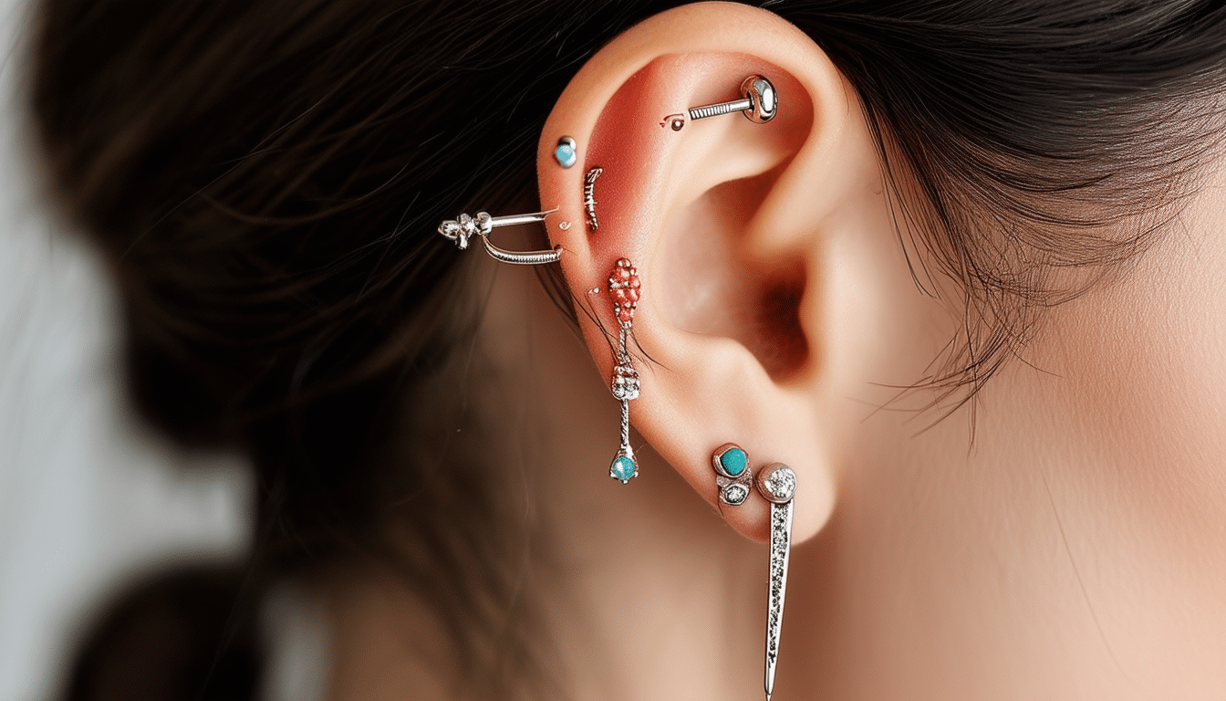 transformez votre style en un clin d'œil avec notre piercing oreille tendance ! découvrez des designs uniques et sublimes qui ajoutent une touche d'originalité à votre look. explorez les dernières tendances et trouvez le piercing parfait pour vous!