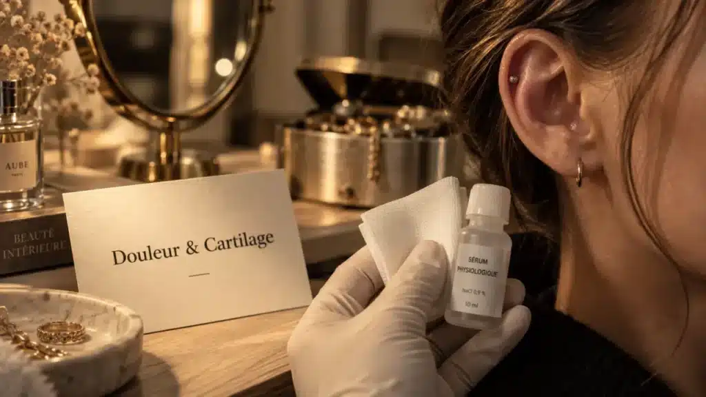 Douleur piercing oreille : lobe apaisant, cartilage en patience