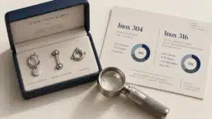 Acier chirurgical : inox 304 et 316, nickel à vérifier